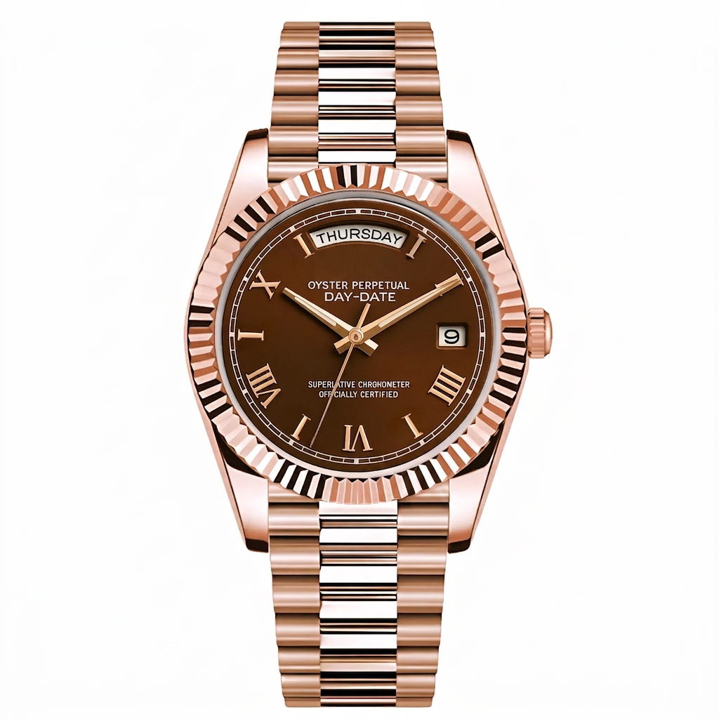 Seikojust | Day-Date | Rose Gold Chocolate Roman