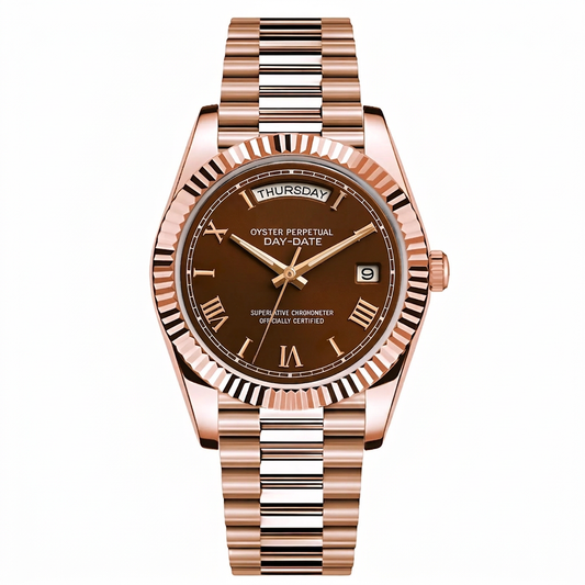 Seikojust | Day-Date | Rose Gold Chocolate Roman